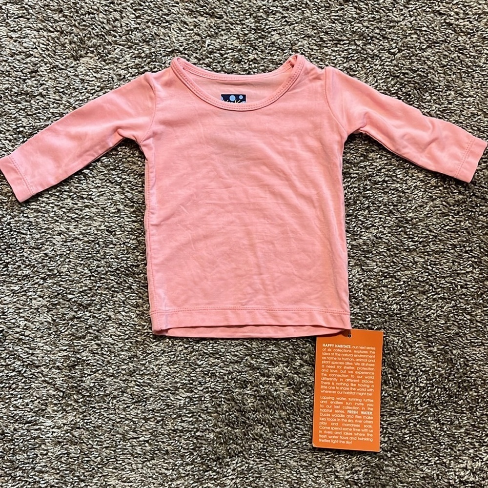 Kickee Pants Pink Bamboo Top NWT 3-6M